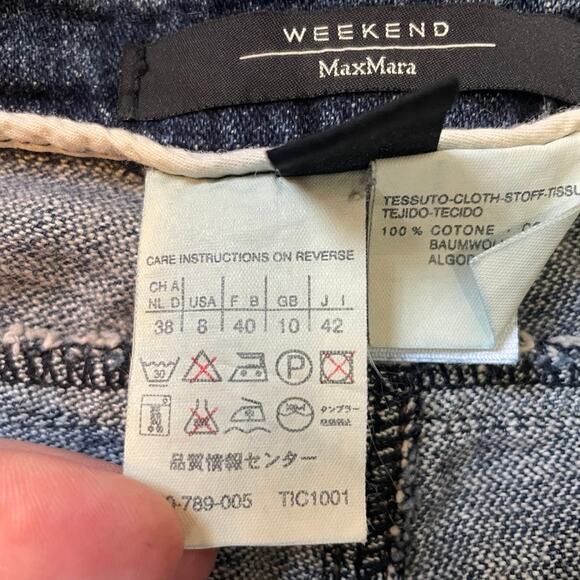 MaxMara Weekend Low Rise Flare Jeans Sz 8 Side Stripe Medium Wash Denim - Picture 5 of 10